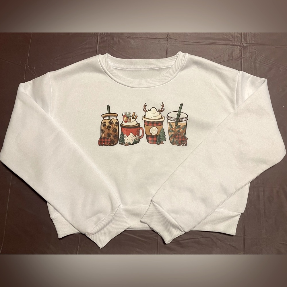 White women’s crop sweater